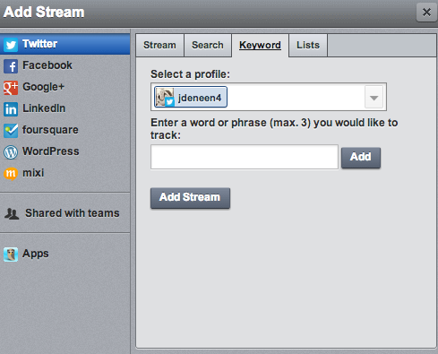 Type in a hashtag or keyword you want to follow.