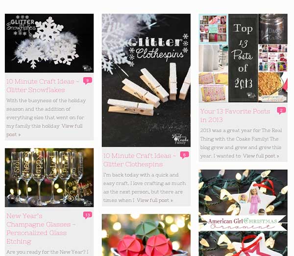 Pinterest-type grid is great for craft bloggers!