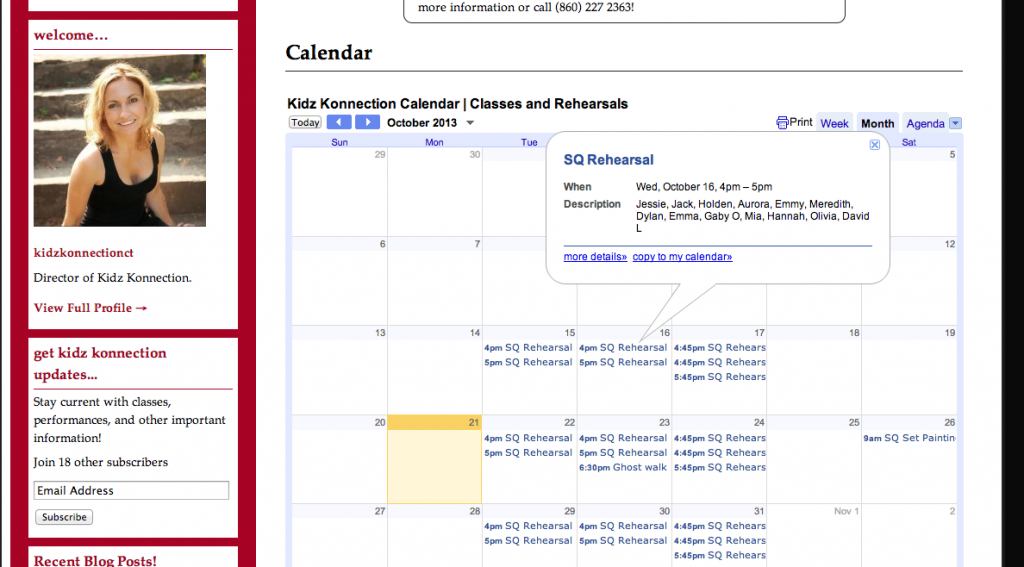 Google Calendar on WordPress